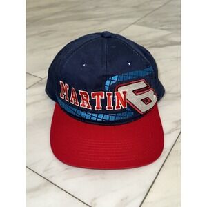 Vintage 90s Mark Martin 6 Logo Splash Snapback Hat Nascar 50th Anniversary 1998